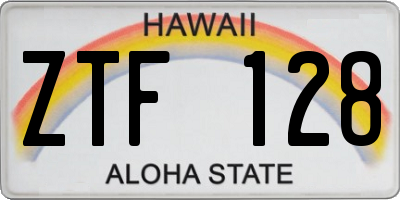 HI license plate ZTF128