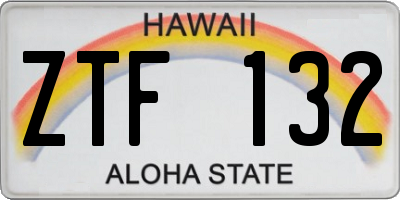 HI license plate ZTF132