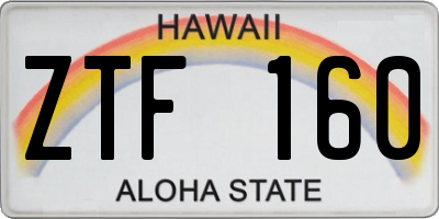 HI license plate ZTF160