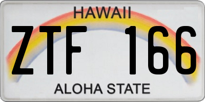 HI license plate ZTF166