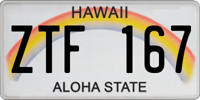 HI license plate ZTF167