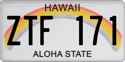 HI license plate ZTF171