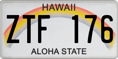 HI license plate ZTF176