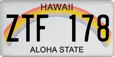 HI license plate ZTF178
