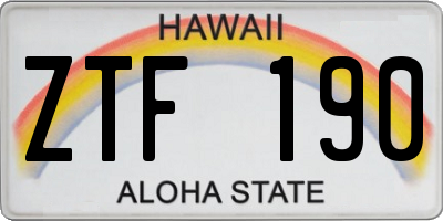 HI license plate ZTF190