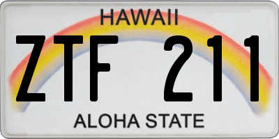HI license plate ZTF211