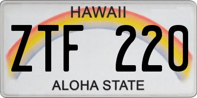 HI license plate ZTF220