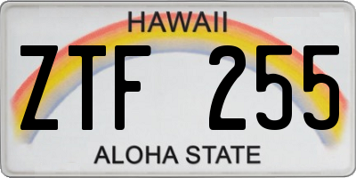 HI license plate ZTF255