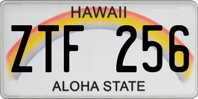 HI license plate ZTF256
