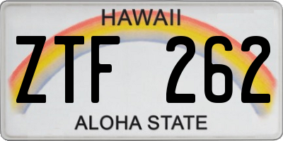 HI license plate ZTF262