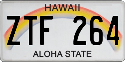 HI license plate ZTF264