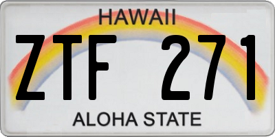 HI license plate ZTF271