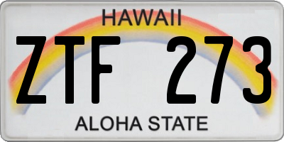 HI license plate ZTF273