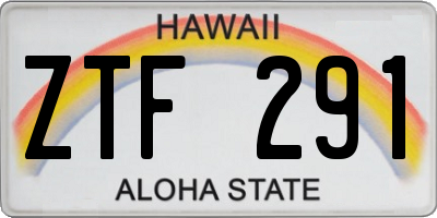 HI license plate ZTF291