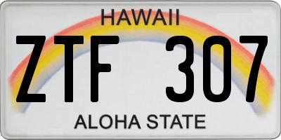 HI license plate ZTF307