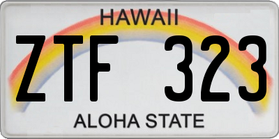 HI license plate ZTF323
