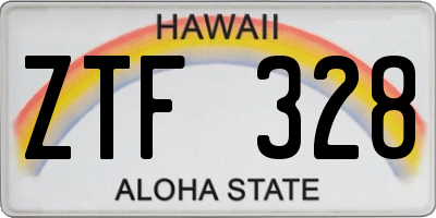 HI license plate ZTF328