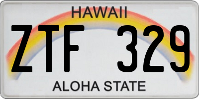 HI license plate ZTF329