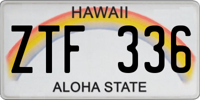HI license plate ZTF336