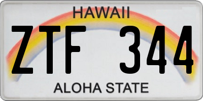 HI license plate ZTF344