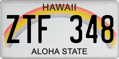 HI license plate ZTF348