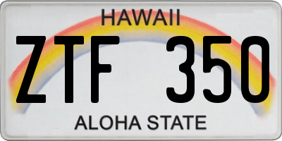 HI license plate ZTF350