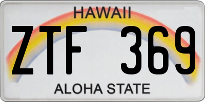 HI license plate ZTF369