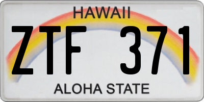 HI license plate ZTF371