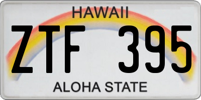 HI license plate ZTF395