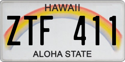 HI license plate ZTF411