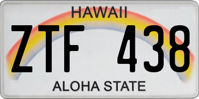 HI license plate ZTF438