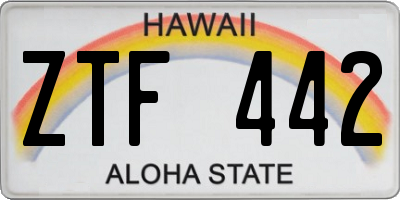 HI license plate ZTF442