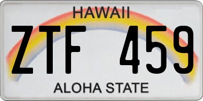 HI license plate ZTF459