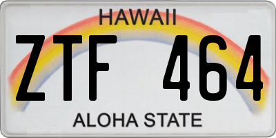 HI license plate ZTF464