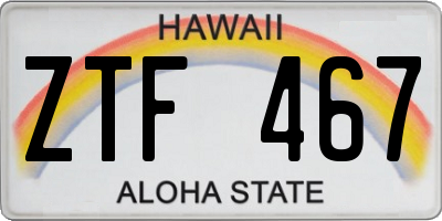 HI license plate ZTF467