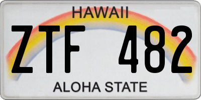 HI license plate ZTF482