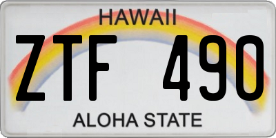 HI license plate ZTF490