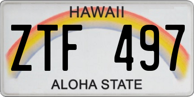 HI license plate ZTF497