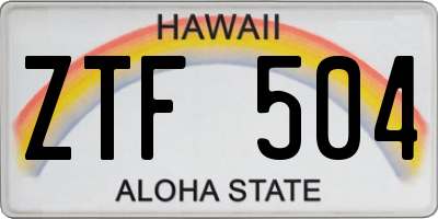 HI license plate ZTF504