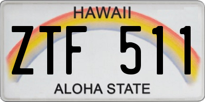 HI license plate ZTF511