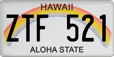 HI license plate ZTF521