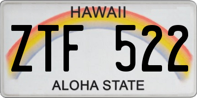 HI license plate ZTF522