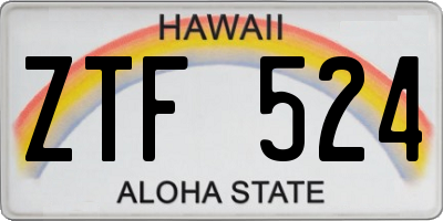 HI license plate ZTF524