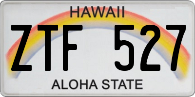 HI license plate ZTF527