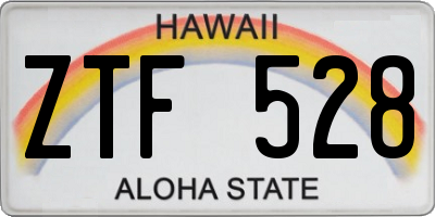 HI license plate ZTF528