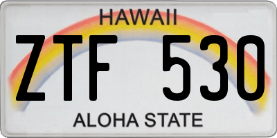 HI license plate ZTF530