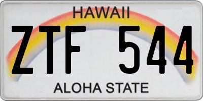 HI license plate ZTF544