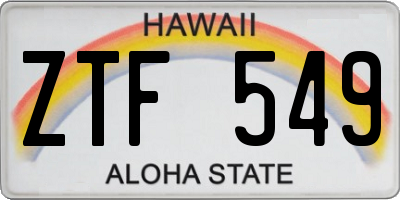 HI license plate ZTF549