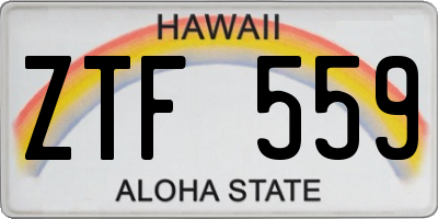 HI license plate ZTF559