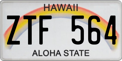 HI license plate ZTF564